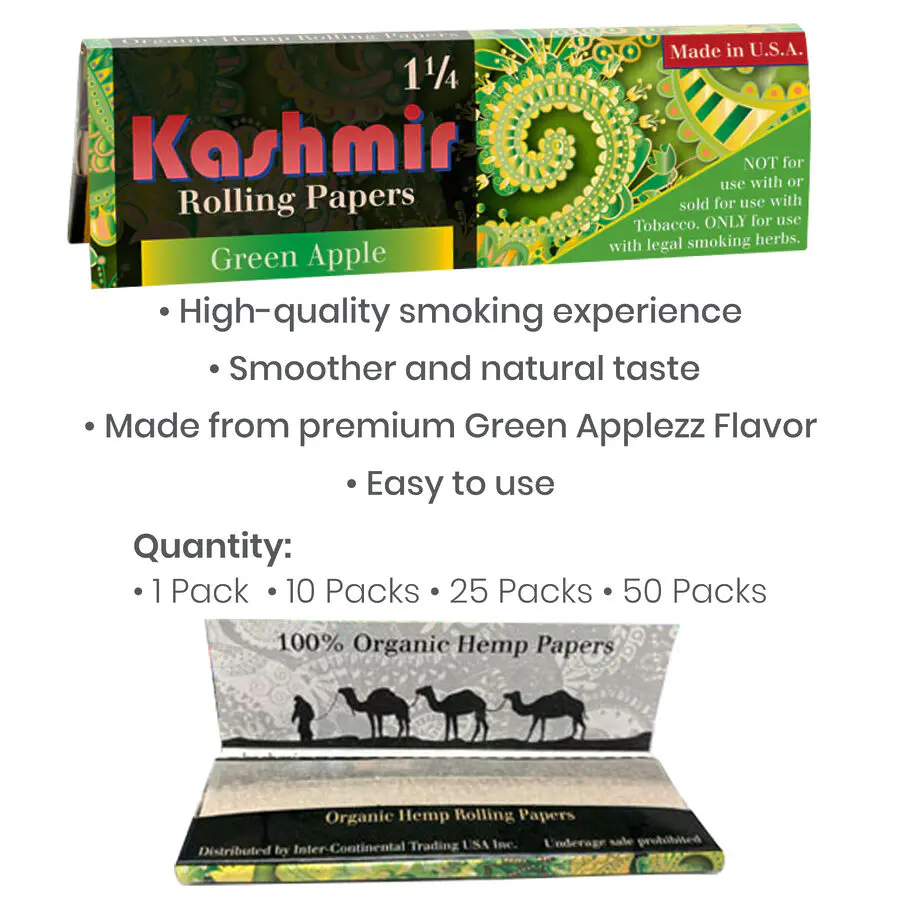 Green Apple Flavored Rolling Papers 1 1/4 - Image 5