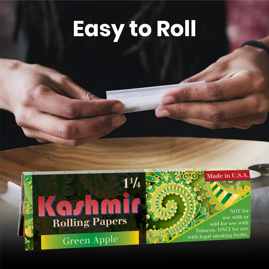 Green Apple Flavored Rolling Papers 1 1/4 - Image 3