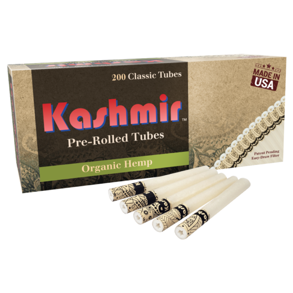 Kashmir 200ct Carton Organic Hemp Pre-Rolled Tubes (20 Cartons)