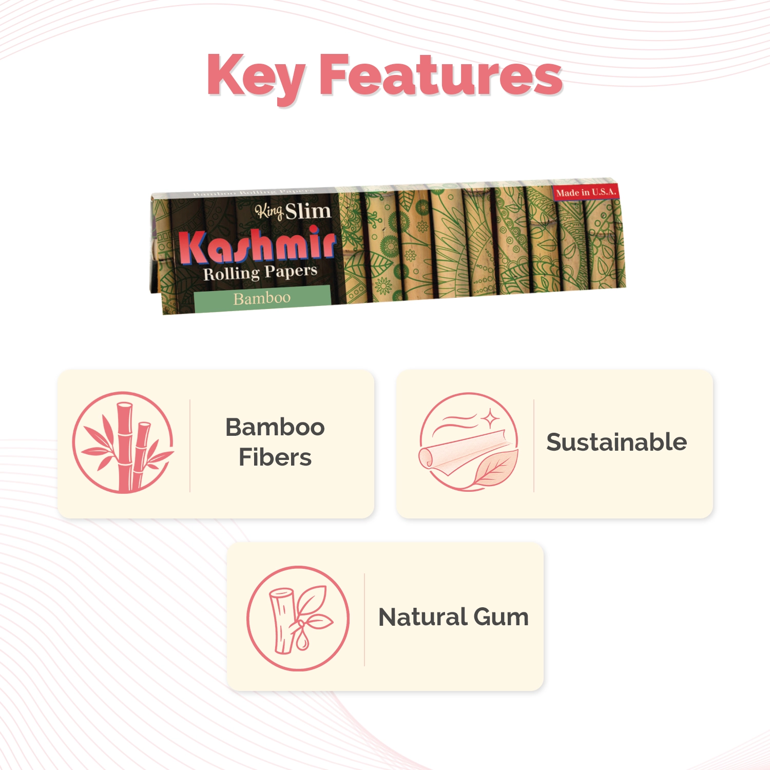 Bamboo Rolling Papers - King Slim Size - 32 Leaves - Image 4