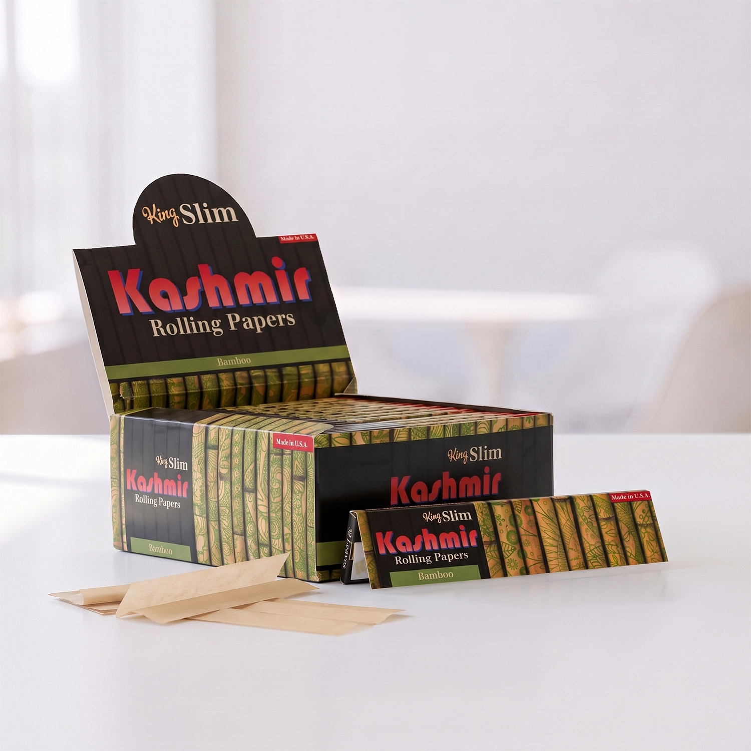 Bamboo King Slim Rolling Papers lifestlye 50pack