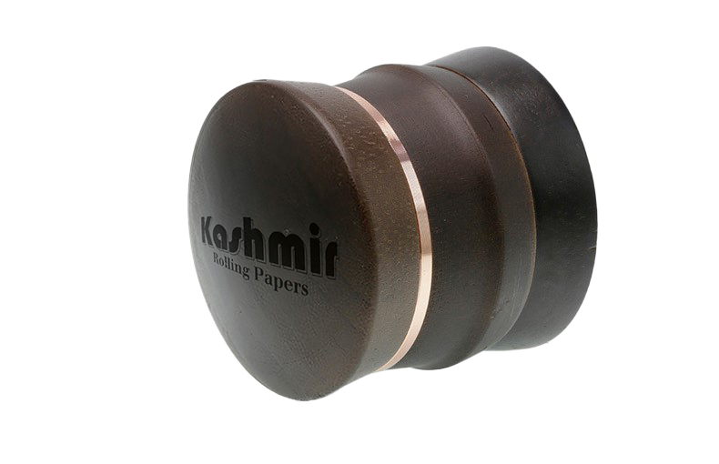60mm 4-part Bamboo Grinder: Kashmir Rolling Papers - Dark Brown