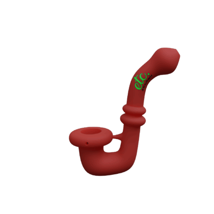 Kashmir420 Mahe Hand Pipe - smoking accessories, 6-inch silicone pipe with glass bowl, shown in Red.