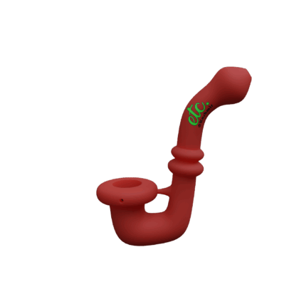 Kashmir420 Mahe Hand Pipe - smoking accessories, 6-inch silicone pipe with glass bowl, shown in Red.