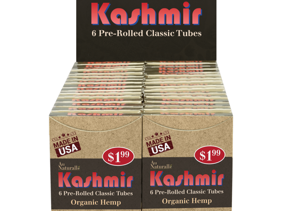 organic hemp cigarette tubes Kashmir Organic Hemp Classic Pre-Rolled Tubes Display
