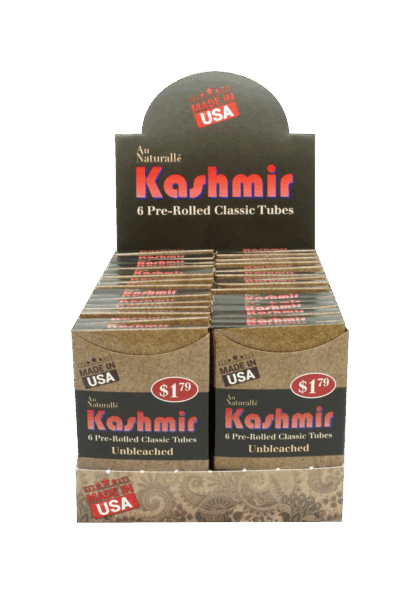 Kashmir Classic Unbleached Pre-Rolled Tubes Display