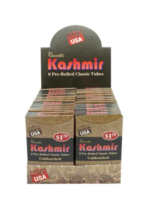 Kashmir Classic Unbleached Pre-Rolled Tubes Display
