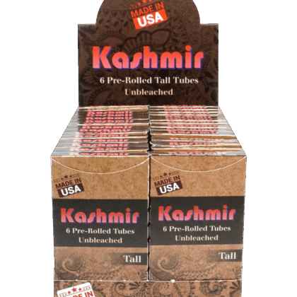 Kashmir Unbleached Tall Pre-Rolled Tubes Display