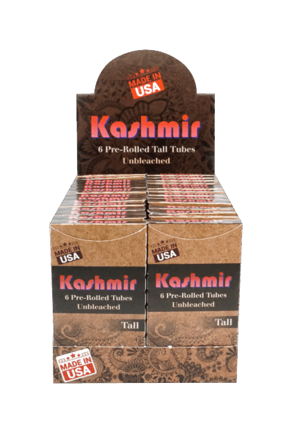 Kashmir Unbleached Tall Pre-Rolled Tubes Display