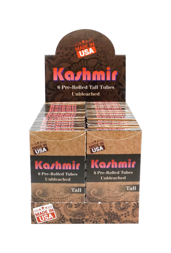 Kashmir Unbleached Tall Pre-Rolled Tubes Display