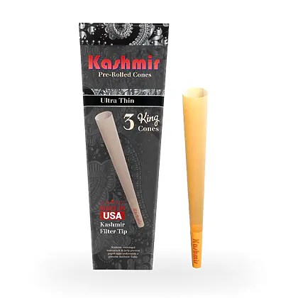 Kashmir Pre-Rolled Unbleached King Cones : 3CT