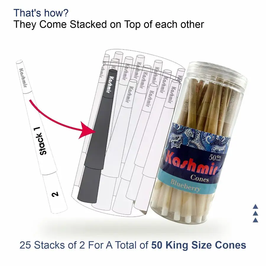 Blueberry Flavored Pre Rolled Cones - King Size - 50ct - Image 10