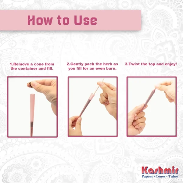 How to roll a Kashmir pink pre-rolled smoking cone Step-by-step guide.