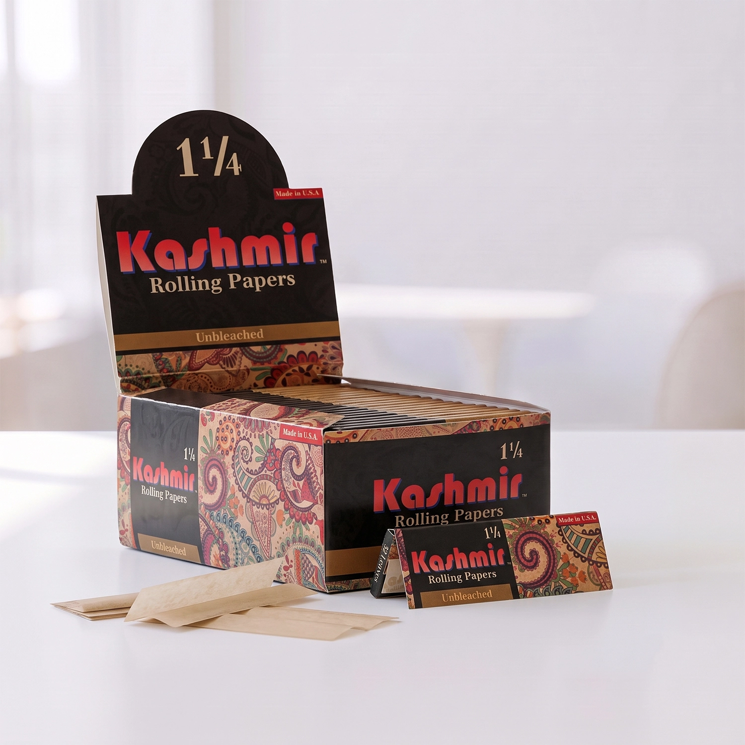 Unbleached Rolling Paper 1 1/4 50 pack Lifestyle