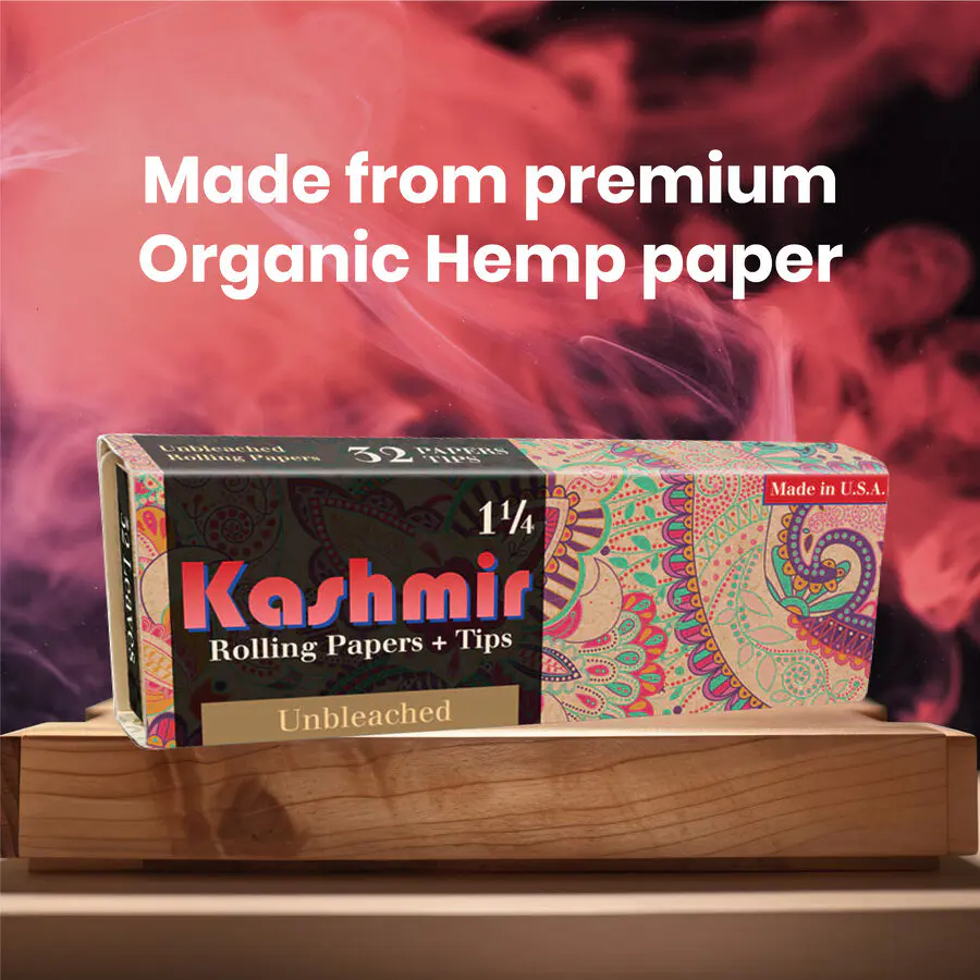 1 1/4 Unbleached Rolling Paper with Tips, Booklet, Display - Image 4