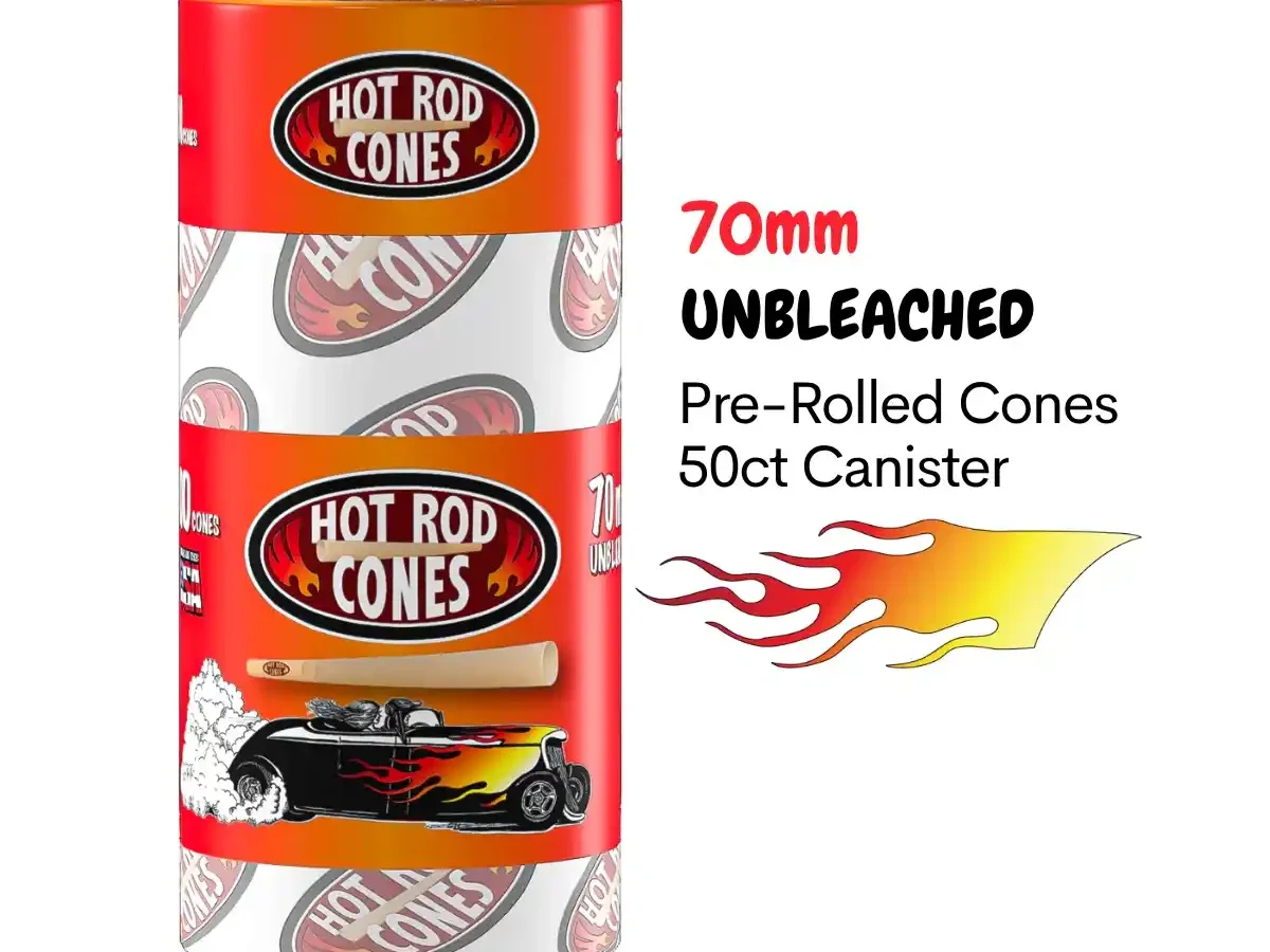 HotRod 70mm Cones, Unbleached Pre-rolled