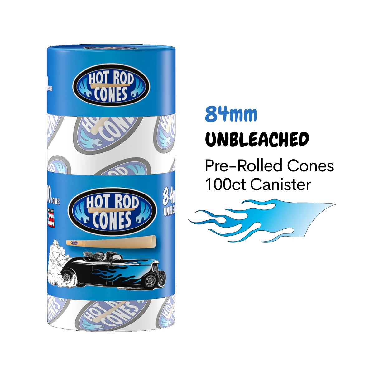 Hot Rod 84mm Unbleached Cones Canister (50ct & 100ct)